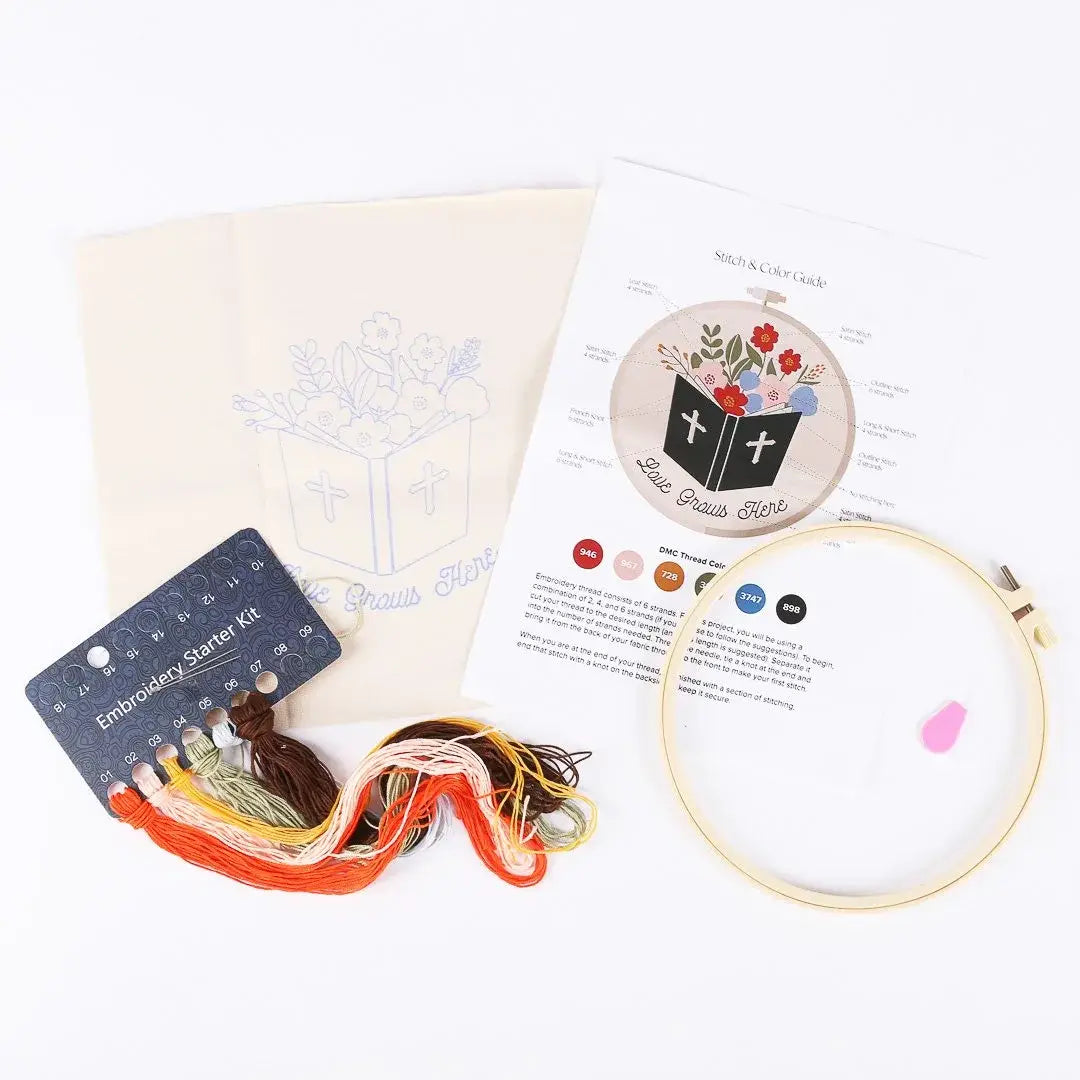 Embroidery Kit | Love Grows Here 20.5Cm