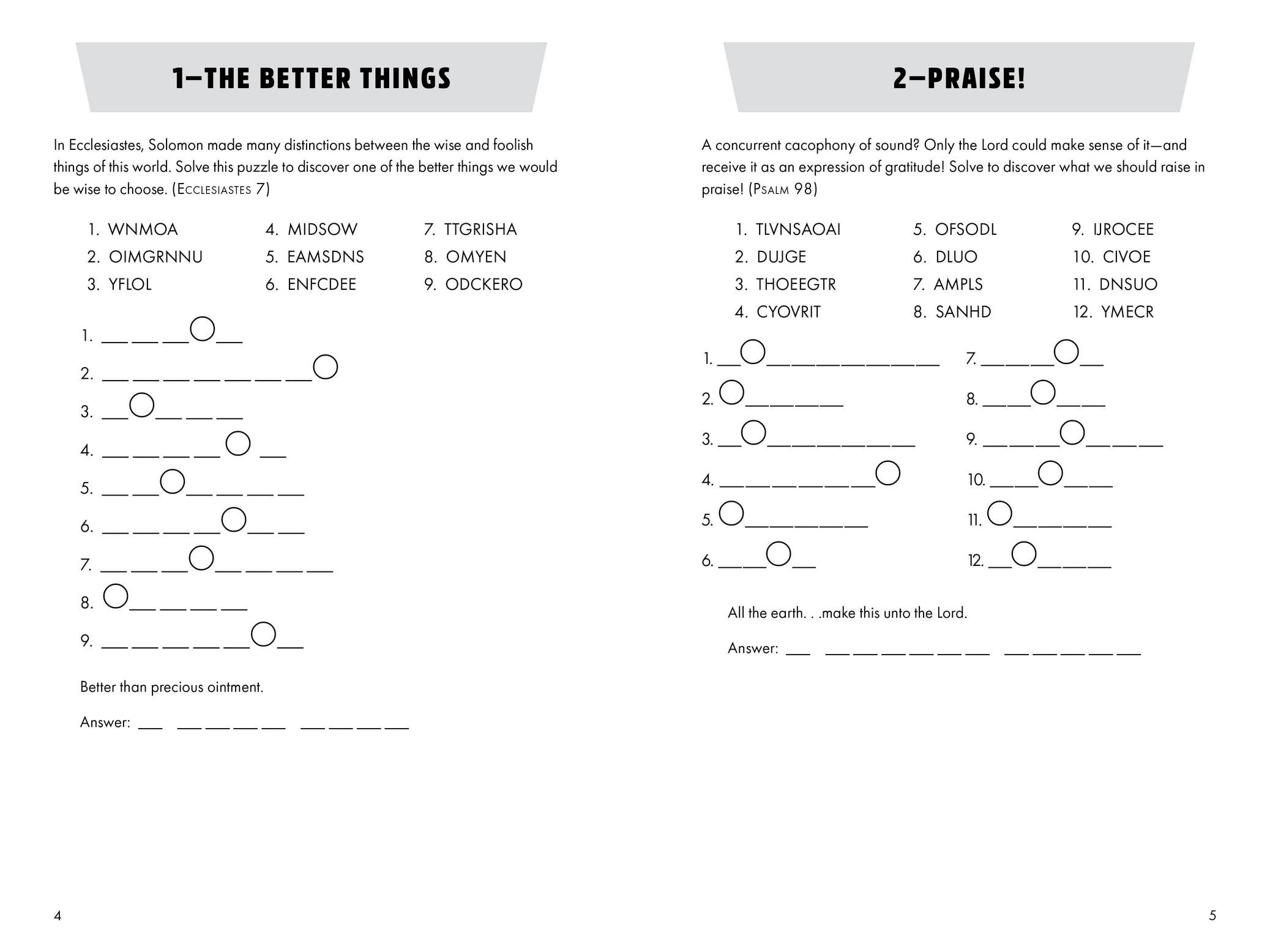 Word Puzzles | Bible Word Scrambles : More Than 200 Puzzles!