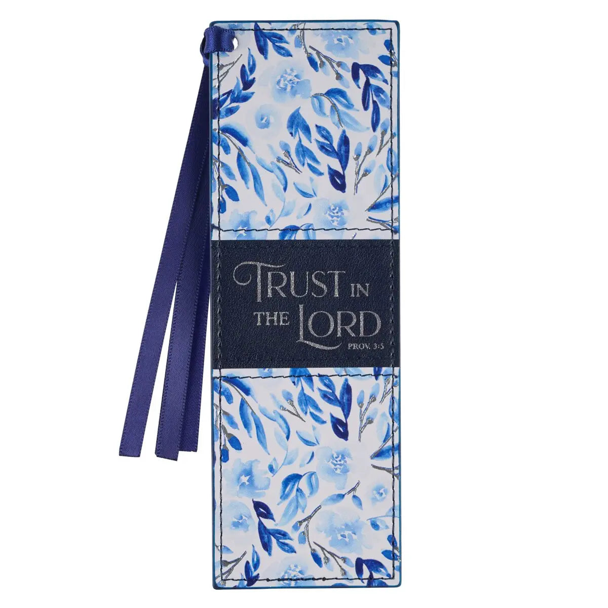 Bookmark | Faux Leather Blue Floral Trust Prov. 3:5