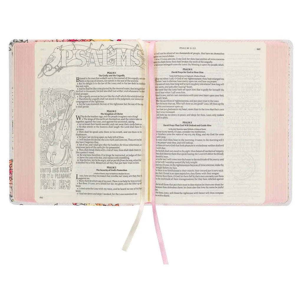 Bible | KJV My Creative Bible Faux Leather, White Floral Printed