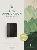 Bible | NLT Life Application Study Bible 3rd Ed, Leatherlike Black/Onyx Red Letter