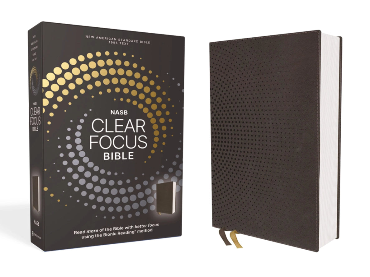 Bible | NASB, Clear Focus Bible, Leathersoft, Charcoal Brown