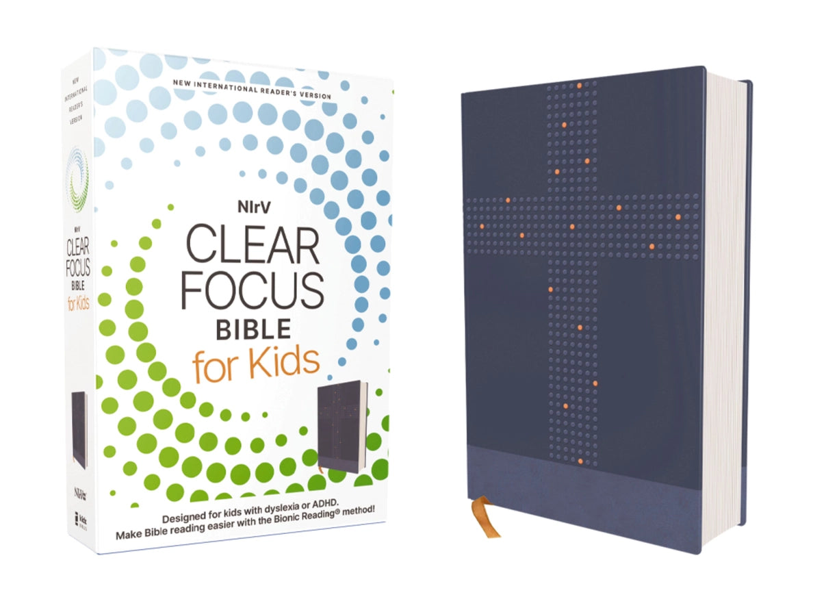 Bible | NIrV, Clear Focus Bible For Kids, Leathersoft, Blue
