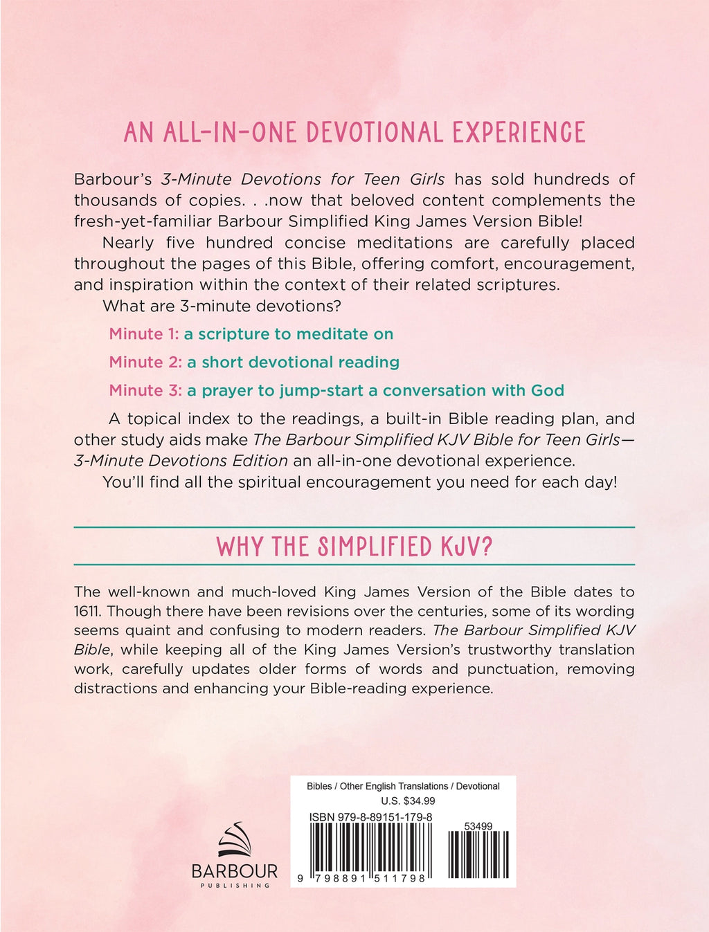 Bible | The Barbour Simplified KJV Bible for Teen Girls