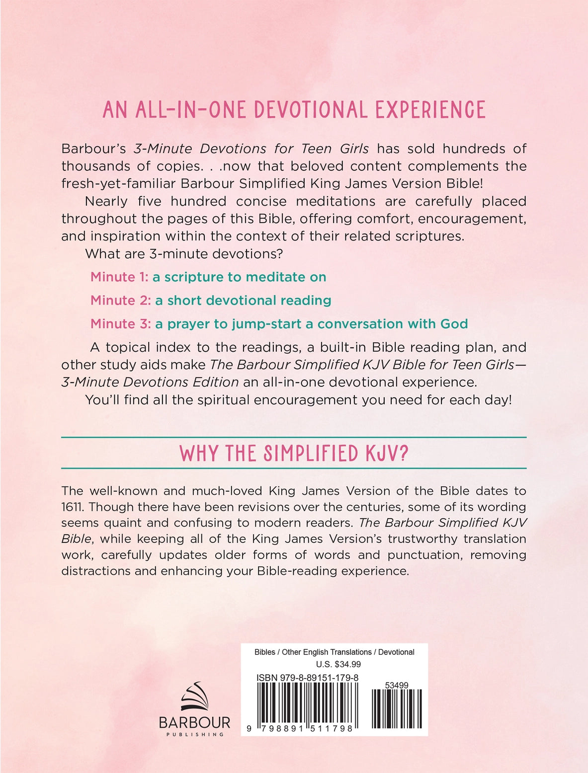 Bible | The Barbour Simplified KJV Bible for Teen Girls