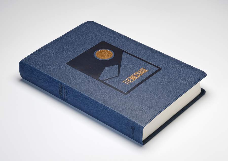 Bible | The Message Deluxe Gift Bible, Leather Look Midnight Journey, Large Print