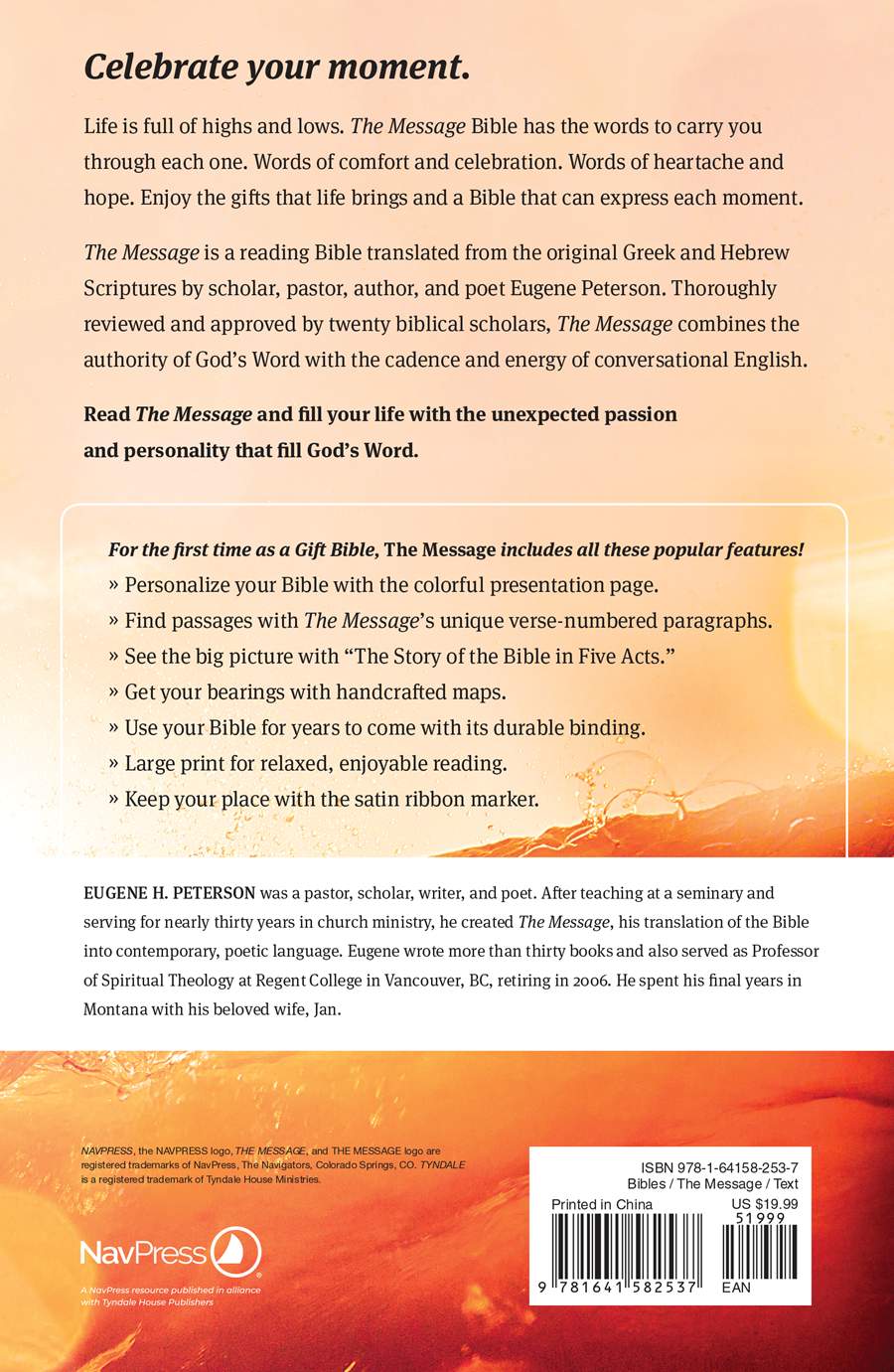 Bible | The Message Deluxe Gift Bible, Leather Look Midnight Journey, Large Print