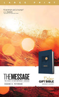 Bible | The Message Deluxe Gift Bible, Leather Look Midnight Journey, Large Print