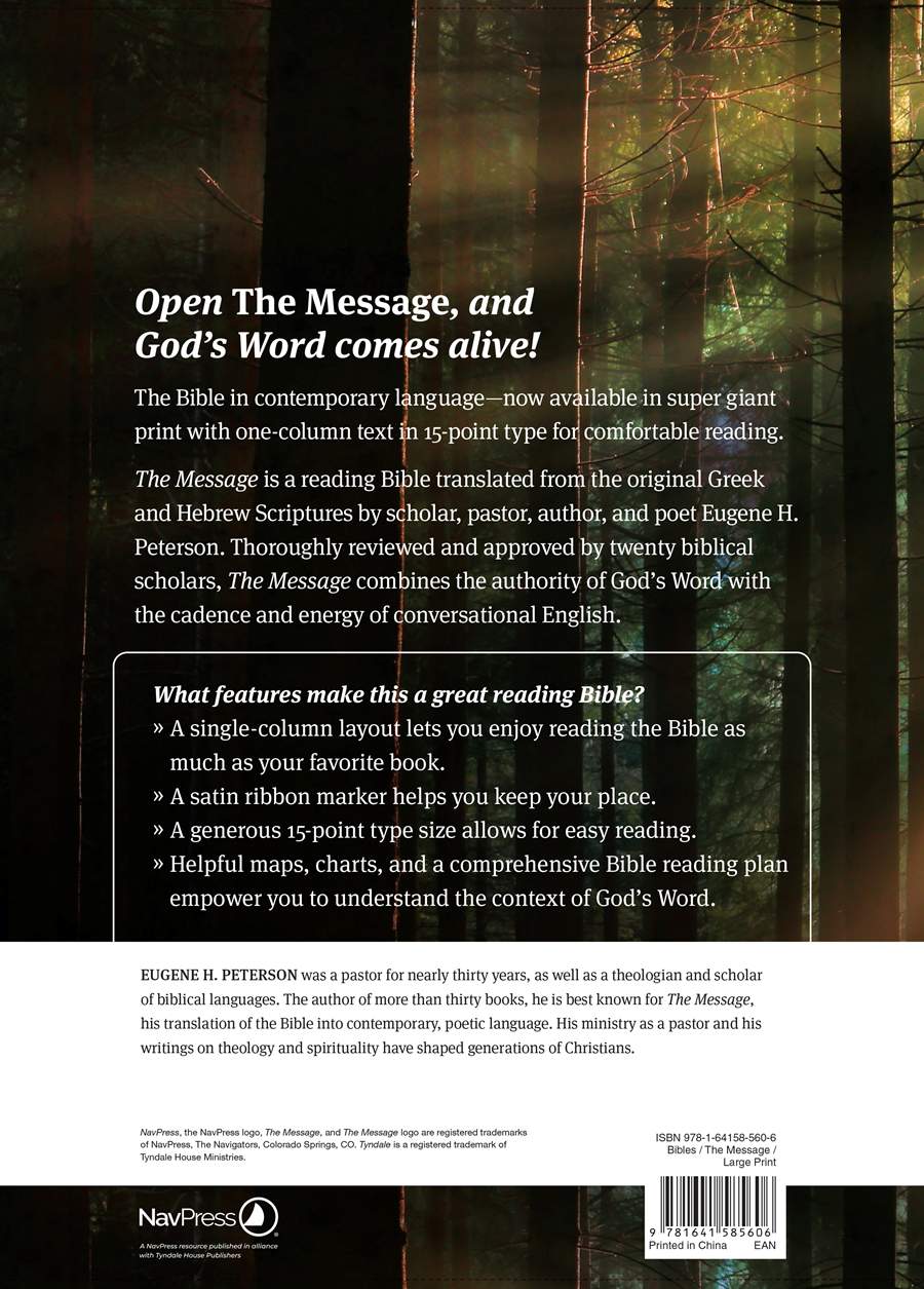 Bible | The Message, Teal Berries Leather-Look, Super Giant Print