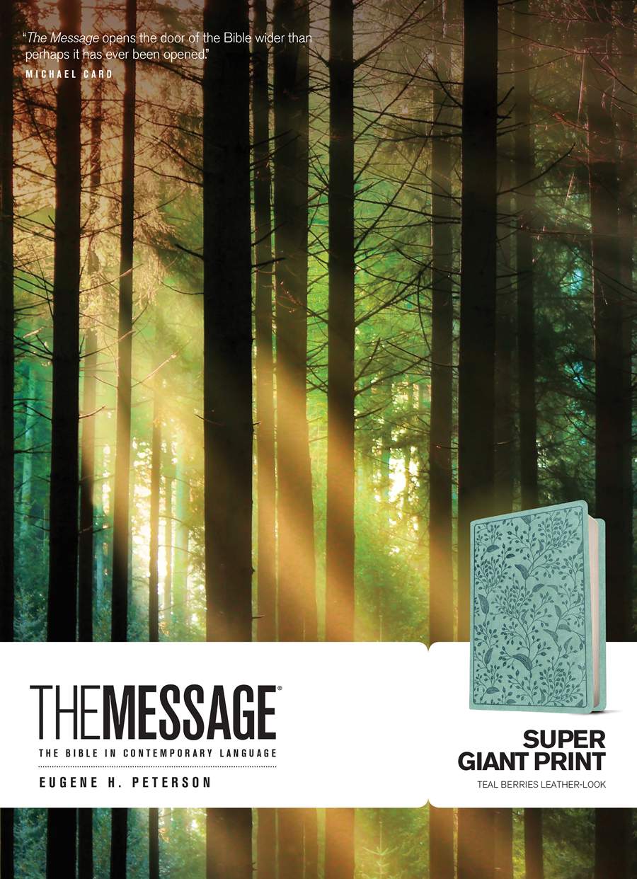 Bible | The Message, Teal Berries Leather-Look, Super Giant Print