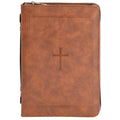 Bible Cover | Classic Cross (Brown, X-Large)