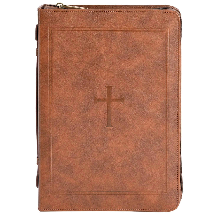 Bible Cover | Classic Cross (Brown, X-Large)
