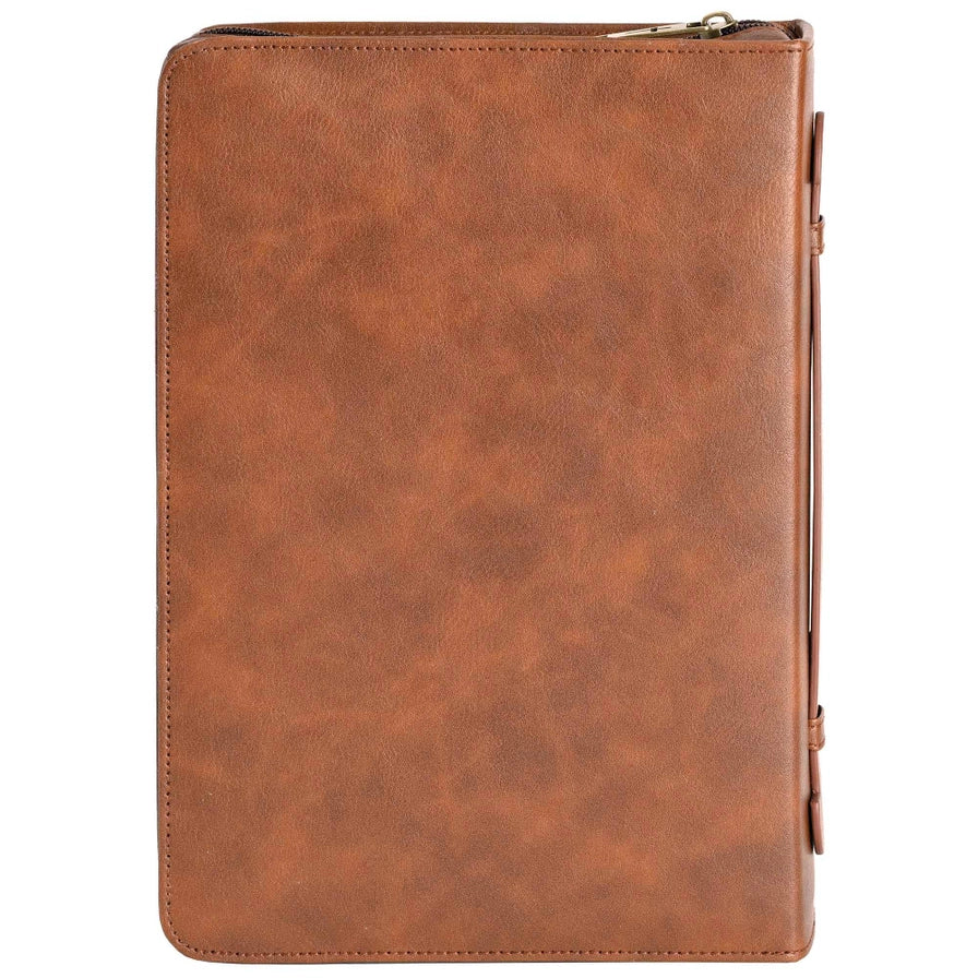 Bible Cover | Classic Cross (Brown, X-Large)