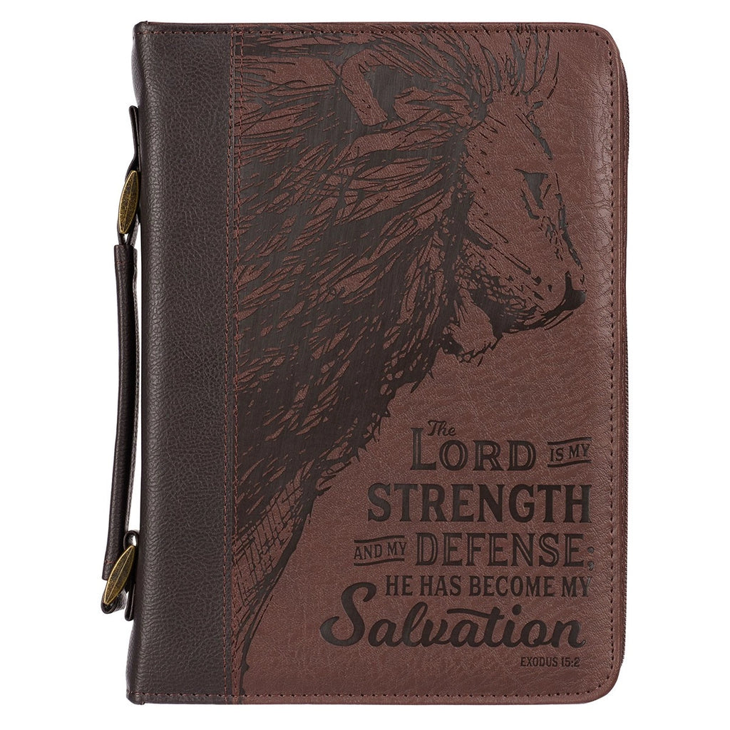 Bible Cover | Classic Two-tone Lord is My Strength Ex. 15:2 (Extra Large)