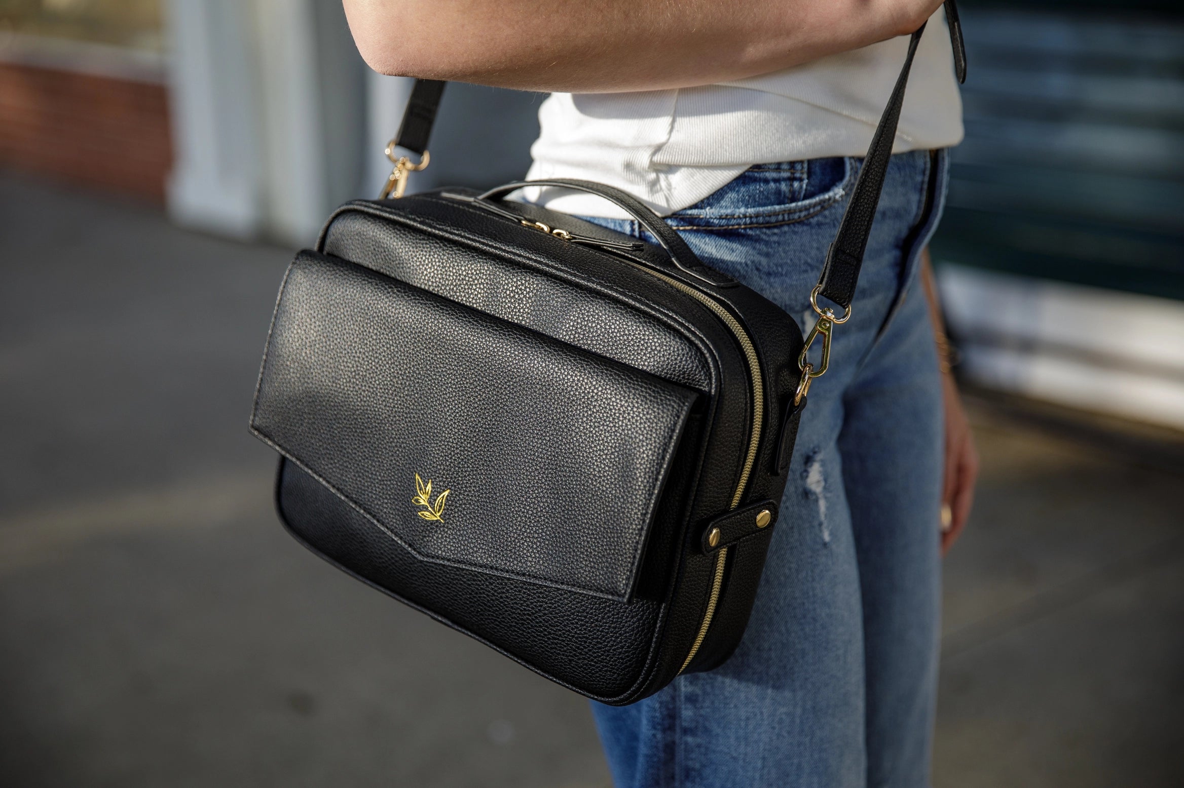 Bible Cover | Bible Bag Crossbody- Black