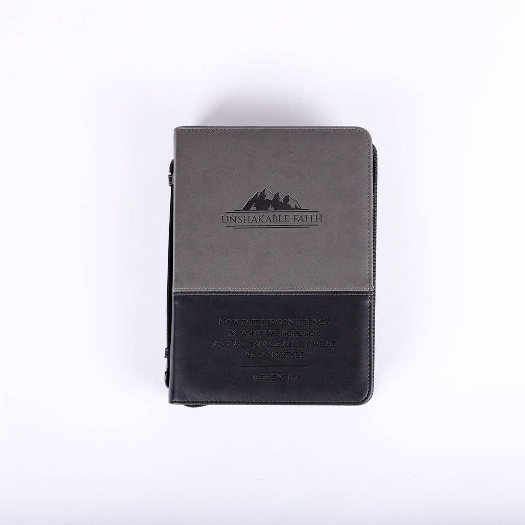 Bible Cover | Unshakable Faith Grey/Black