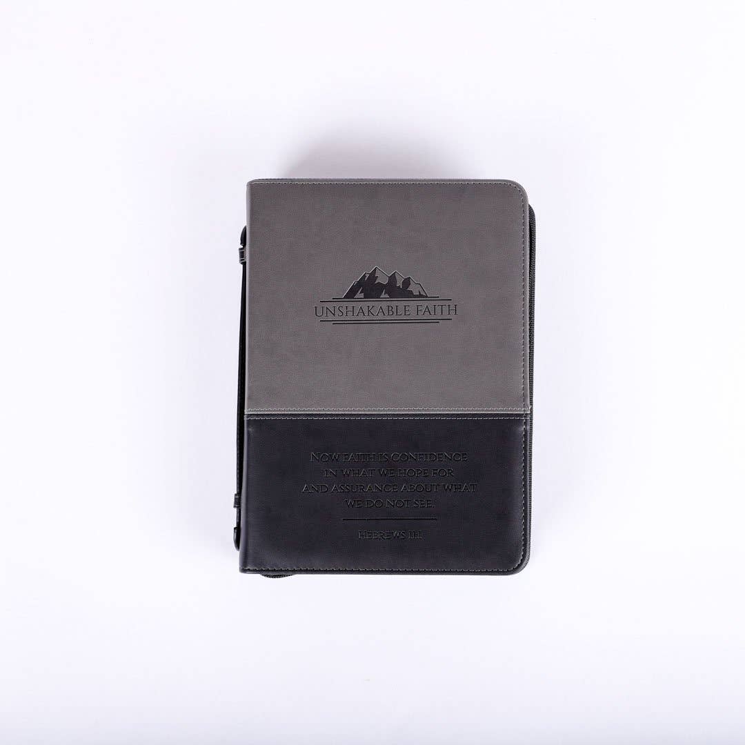 Bible Cover | Unshakable Faith Grey/Black