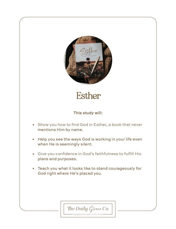 Study | Esther| 3 Week Study | Seeing God when He is silent
