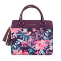 Bible Cover | Blessed Purple Floral Faux Leather Purse-style Bible Cover