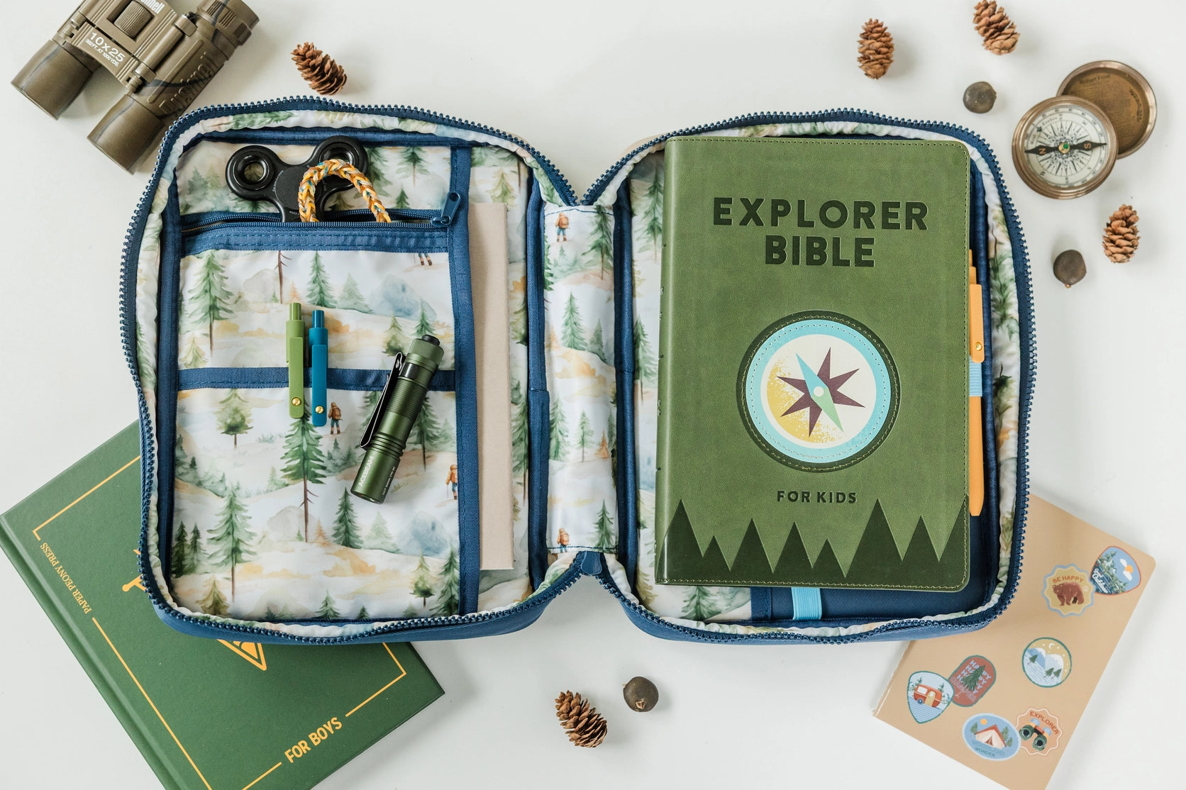 Bible Cover | A New Creation Kids Bible Cover-Beige & Blue