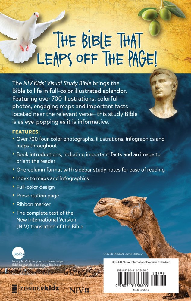 Bible | NIV, Kids' Visual Study Bible, Blue