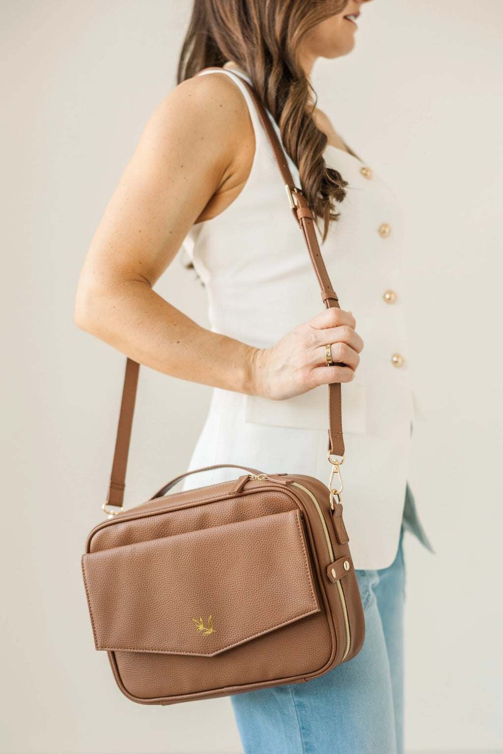 Bible Cover | Bible Bag Crossbody- Mocha