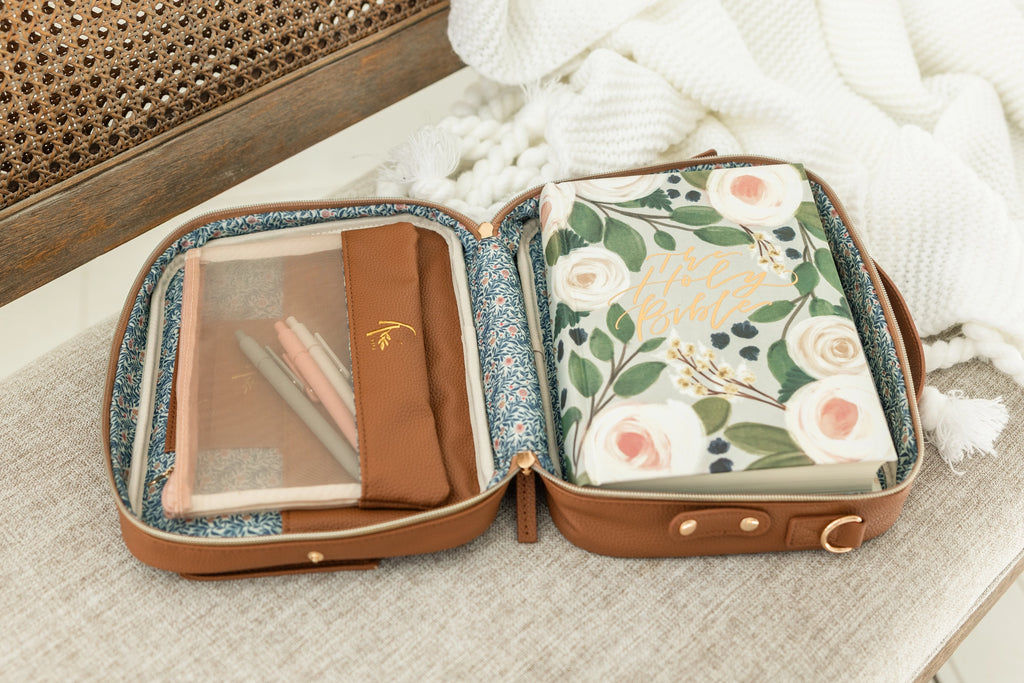 Bible Cover | Bible Bag Crossbody- Mocha