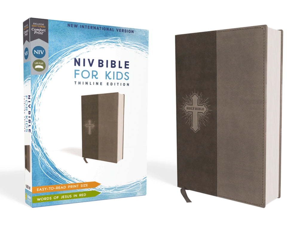 Bible | NIV Bible for Kids- Leathersoft, Gray
