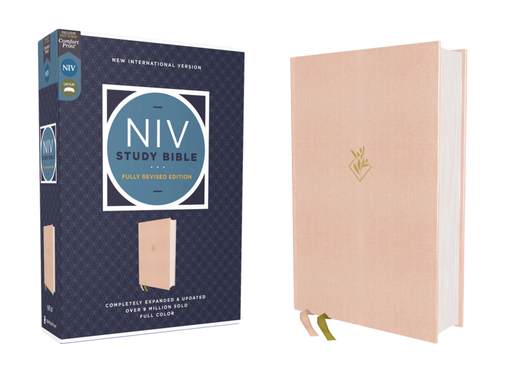 Bible | NIV Study, Fully Revised Edition- Cloth Over Board, Pink