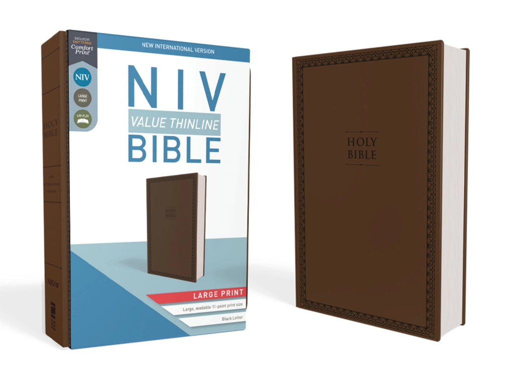 Bible | NIV Value Thinline Bible- Large Print, Leathersoft, Brown