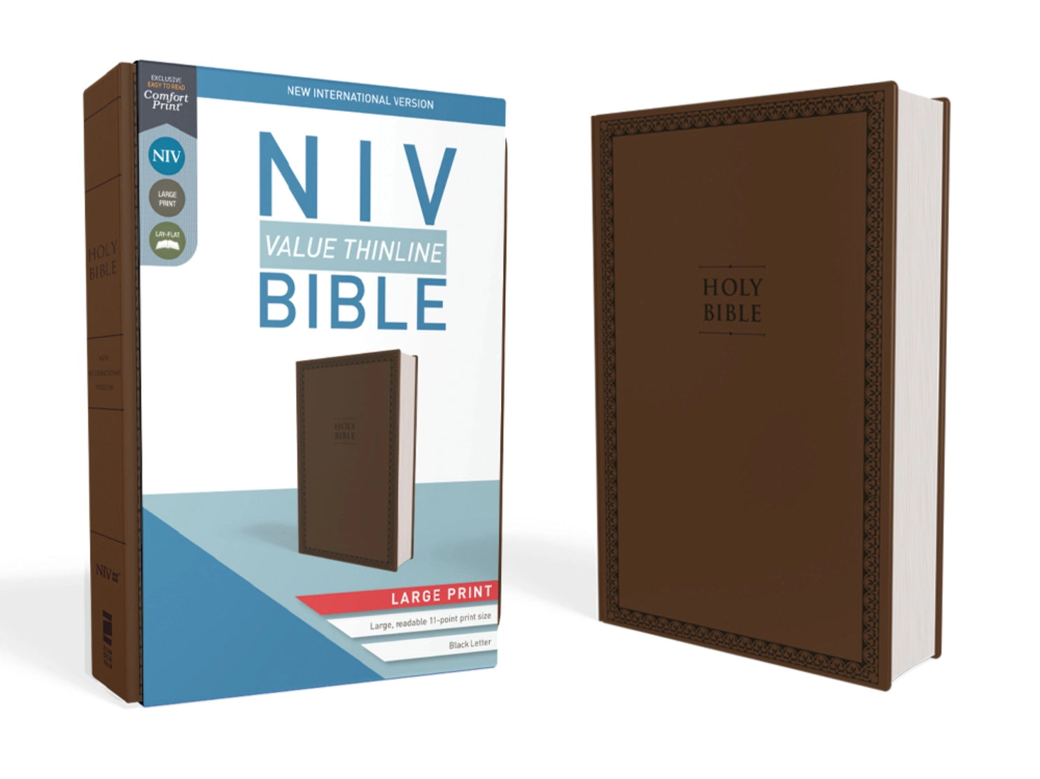 Bible | NIV Value Thinline Bible- Large Print, Leathersoft, Brown
