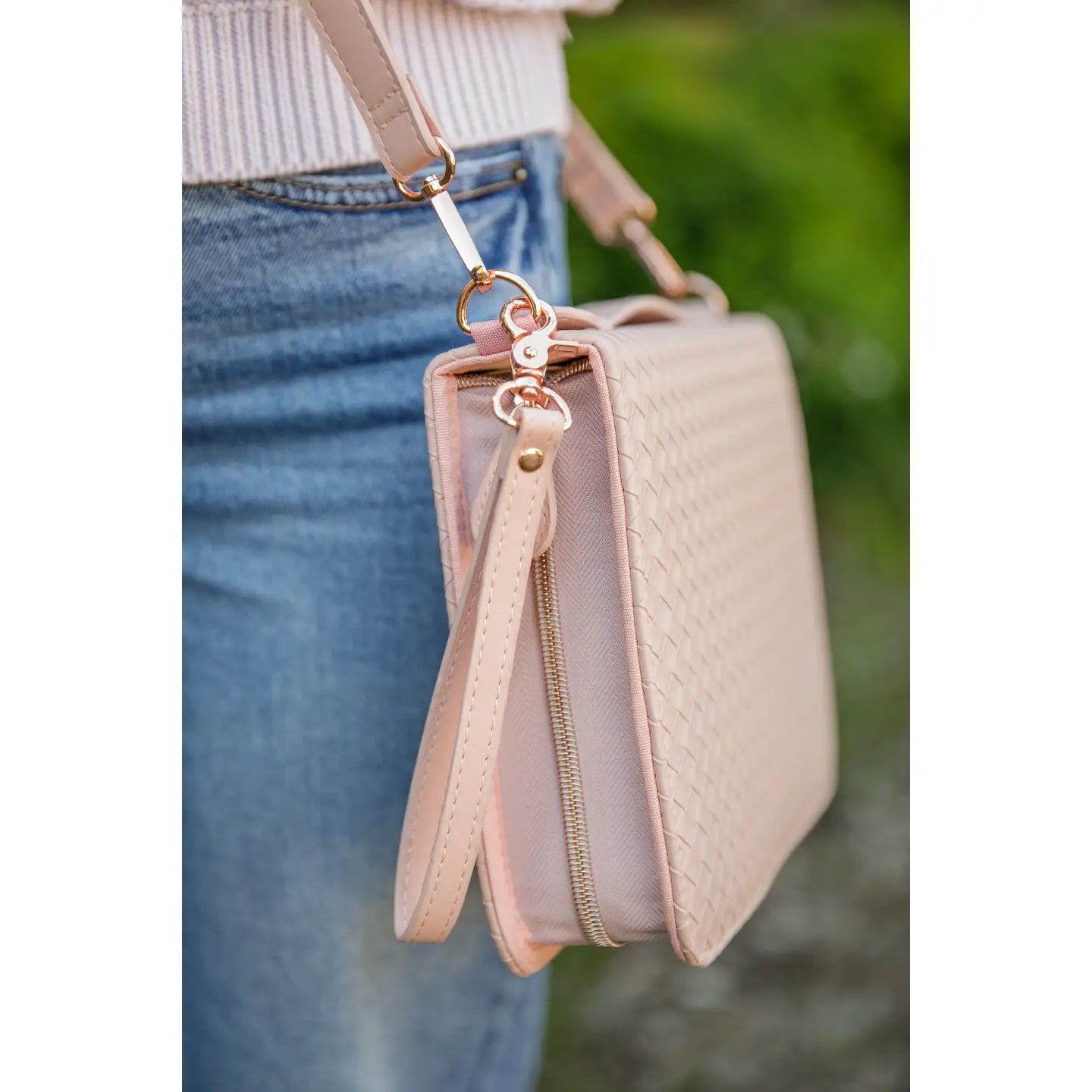 Bible Cover | Crossbody- Pink Weave